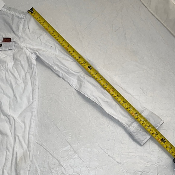 7 for all Mankind white roll sleeve button down shirt - Picture 7 of 9